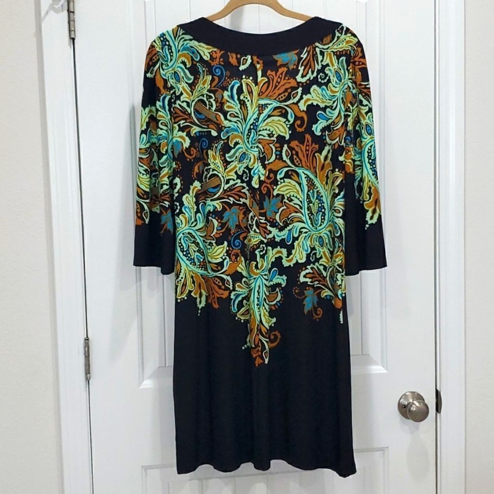 K. JORDAN Women’s 3/4 Sleeve,  Black Dress, Size 14 - Picture 3 of 6